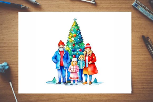 Beautiful Watercolor Christmas Family Illustrations Review
