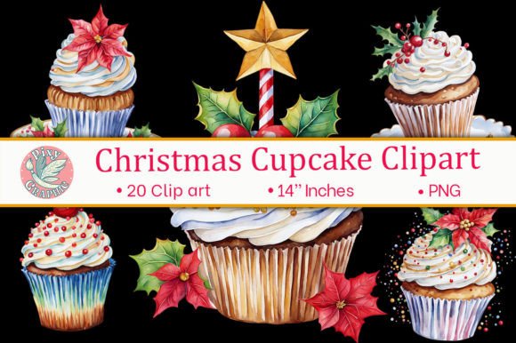 Christmas Cupcake Clip Art & Illustrations Review