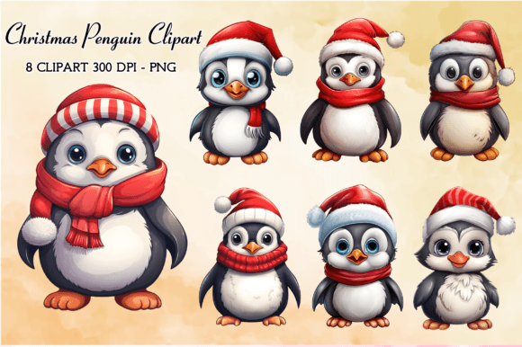 Christmas Cute Penguin Clipart Bundle: Illustrations Review
