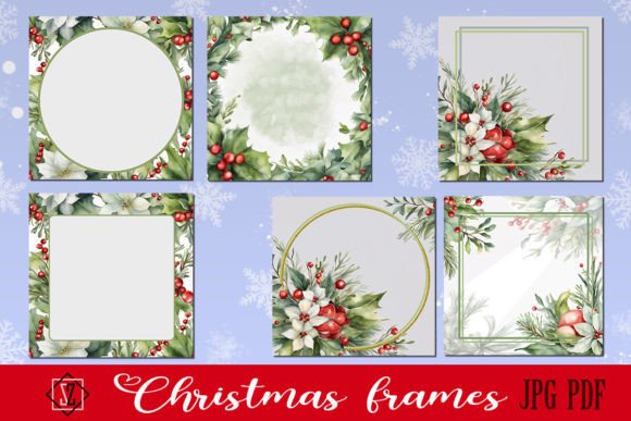 Christmas Floral Frames: Premium Illustrations