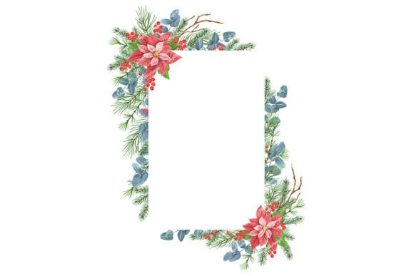 Christmas Frame Watercolor Clipart: Premium Illustrations
