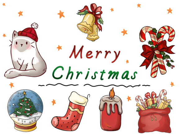 Christmas Graphic Elements: Festive Illustrations for Crafts