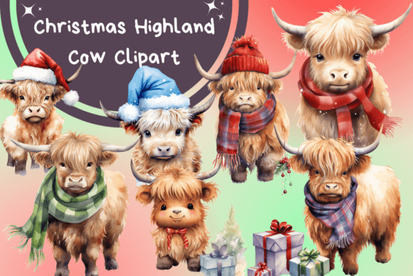 Christmas Highland Cow Clipart: Illustrations Review