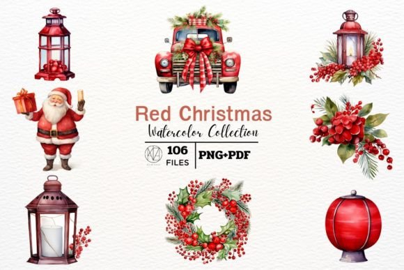 Christmas Watercolors Png: Fresh Illustrations