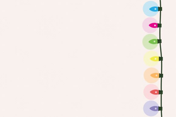 Colorful Christmas String Lights Vertica Illustrations