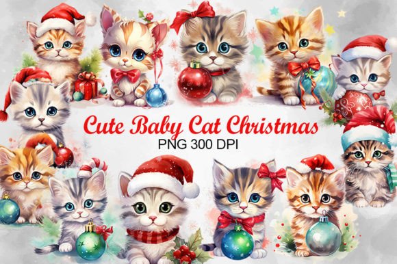 Cute Baby Cat Christmas Illustrations Review