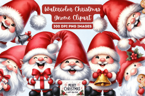Cute Watercolor Christmas Gnome Clipart & Illustrations Review