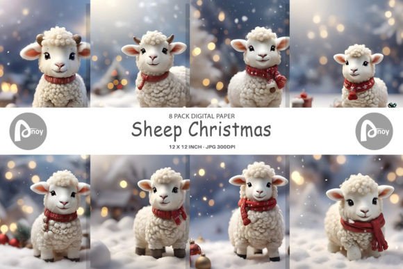 Digital Paper Sheep Christmas Illustrations Review