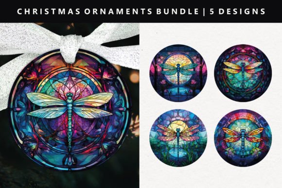 Dragonfly Christmas Ornament: Premium Illustrations