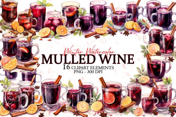 Mulled Wine Christmas Drink Watercolor Illustrations Review