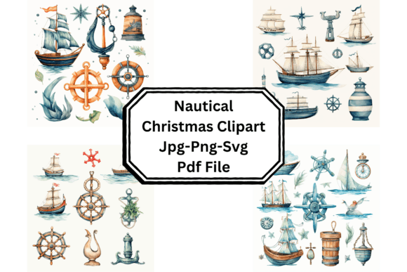 Nautical Christmas Clipart: Festive Illustrations for Crafters