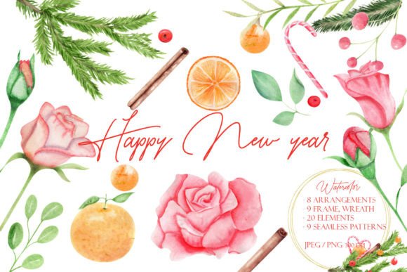New Year, Christmas Watercolor Clipart: A Seller's Review