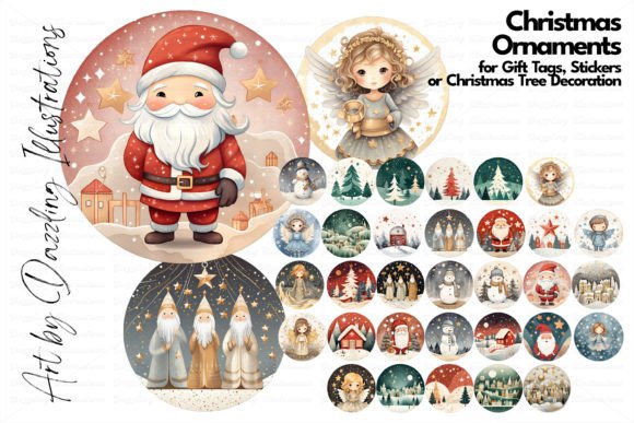 Nordic Watercolor Christmas Ornaments: Illustrations