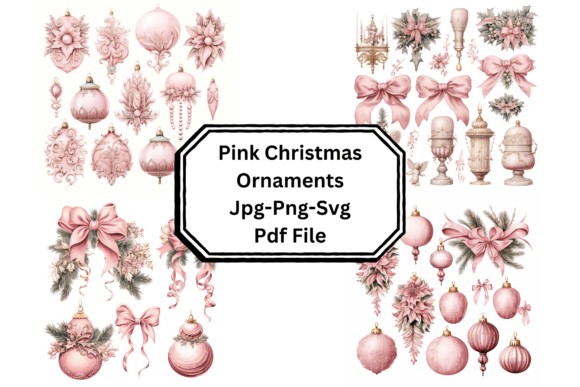 Pink Christmas Ornaments: Fresh Illustrations