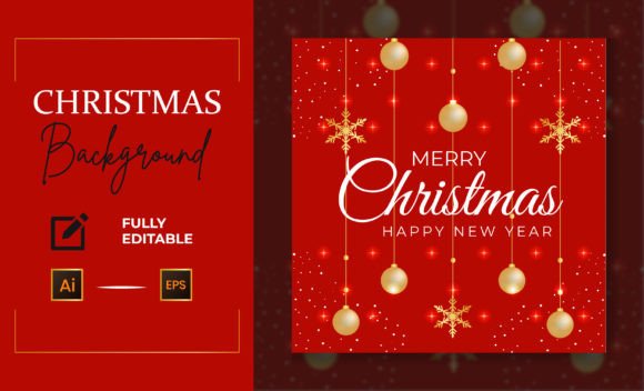 Realistic Christmas with Golden Ball: Premium Illustrations