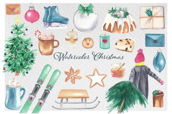 Review: Christmas Illustrations Watercolor Png for Embroidery