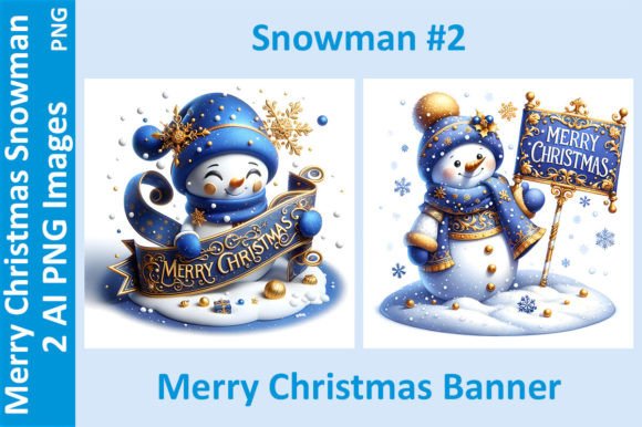 Snowman Banner: Festive Illustrations for Crafts