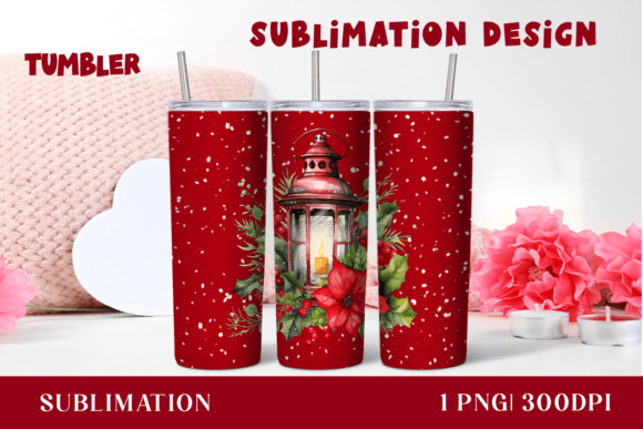 Watercolor Christmas Lantern Tumbler Illustrations Review